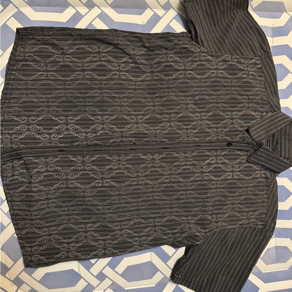 Michael Brandon Gray Geometric Knit Sweater